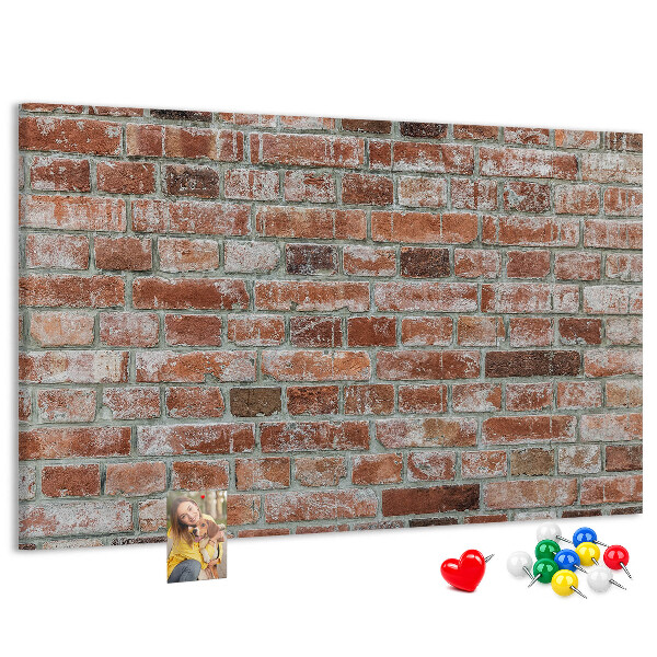 Cork memo board Brick wall