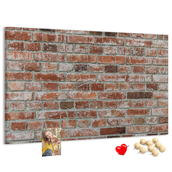 Cork memo board Brick wall