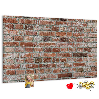 Cork memo board Brick wall