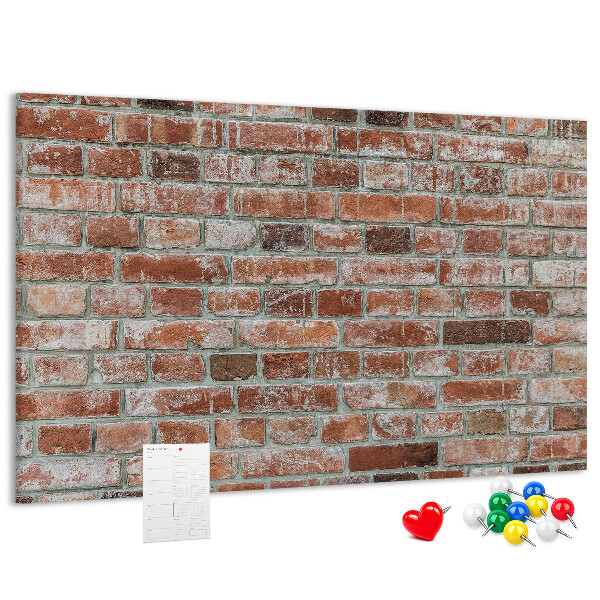 Cork memo board Brick wall