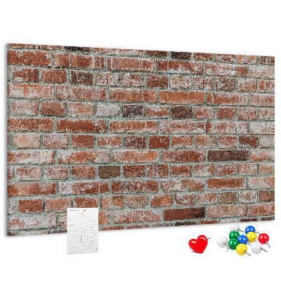Cork memo board Brick wall