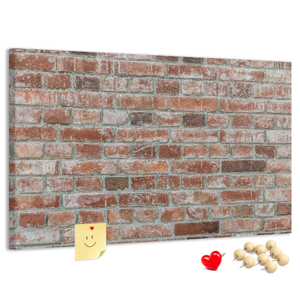 Cork memo board Brick wall