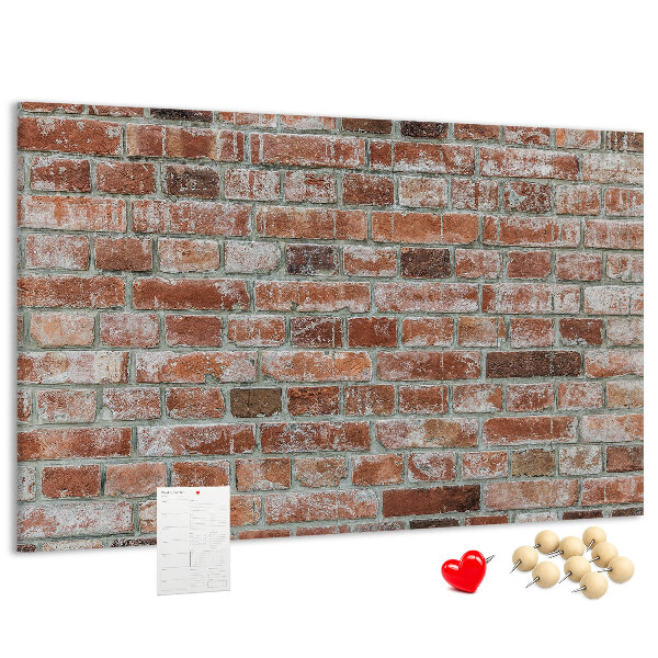 Cork memo board Brick wall