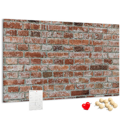 Cork memo board Brick wall