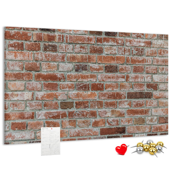 Cork memo board Brick wall