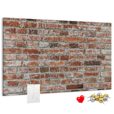 Cork memo board Brick wall
