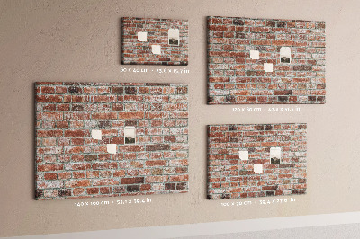 Cork memo board Brick wall