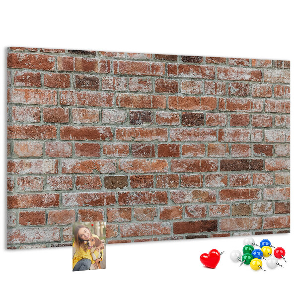 Cork memo board Brick wall