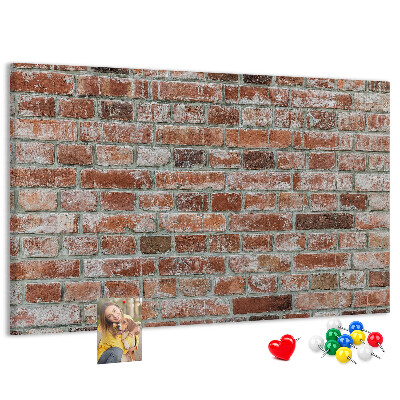 Cork memo board Brick wall