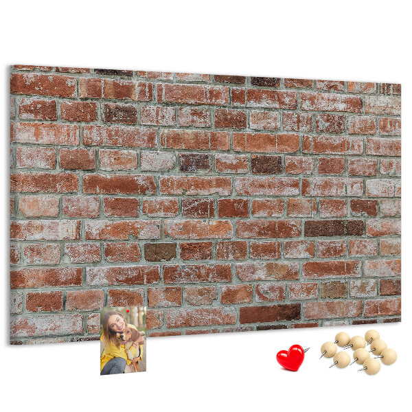 Cork memo board Brick wall