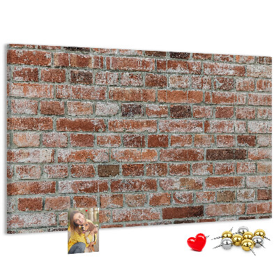 Cork memo board Brick wall