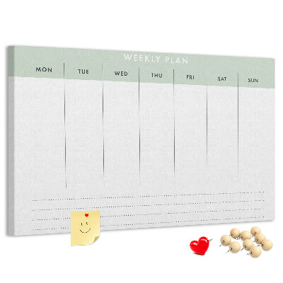 Cork board Weekly planner