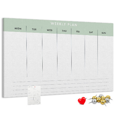 Cork board Weekly planner