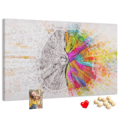 Cork memo board Brain abstraction