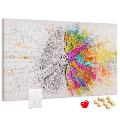 Cork memo board Brain abstraction