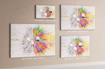 Cork memo board Brain abstraction
