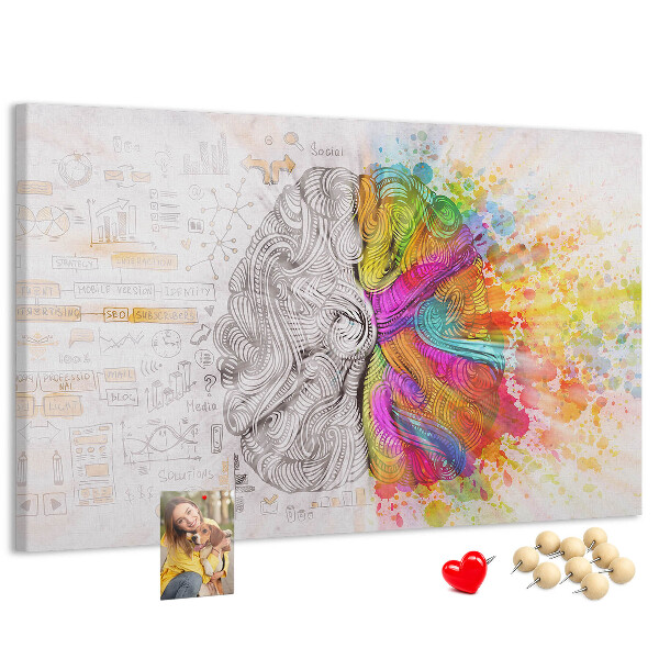 Cork memo board Brain abstraction