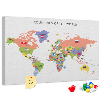 Cork board Flag map