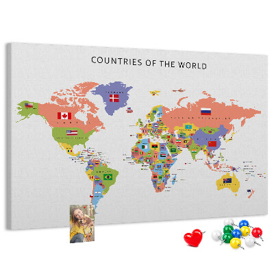 Cork board Flag map