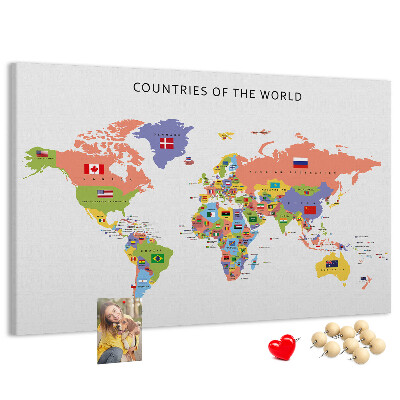 Cork board Flag map
