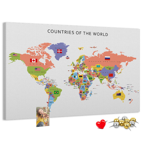 Cork board Flag map