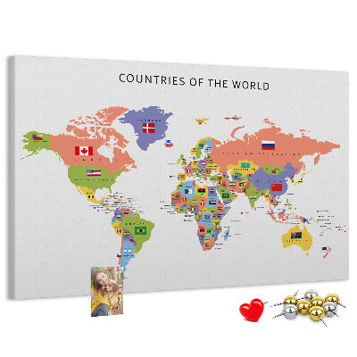 Cork board Flag map