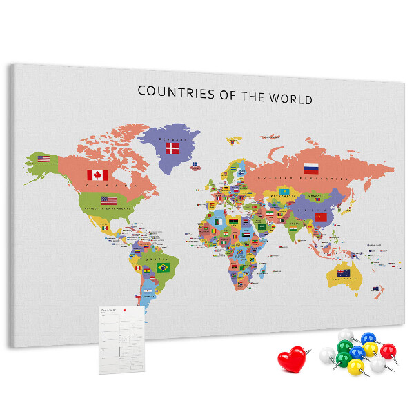 Cork board Flag map