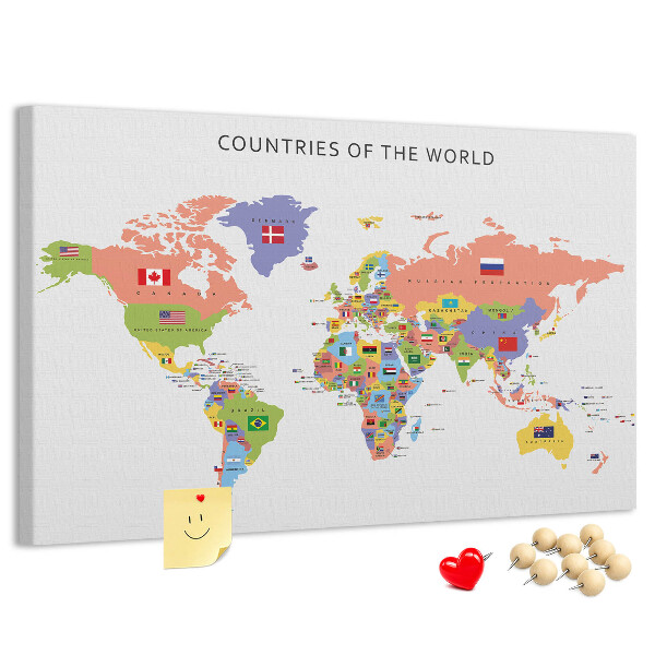 Cork board Flag map