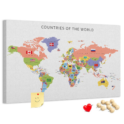 Cork board Flag map