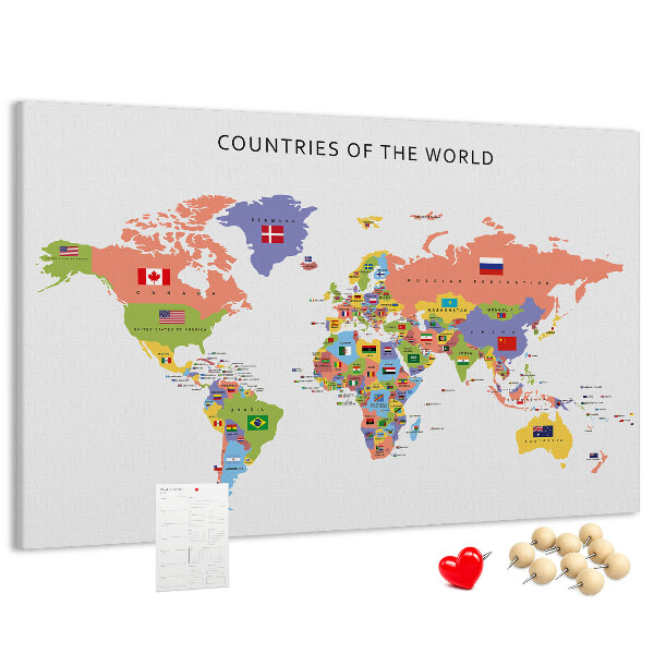 Cork board Flag map