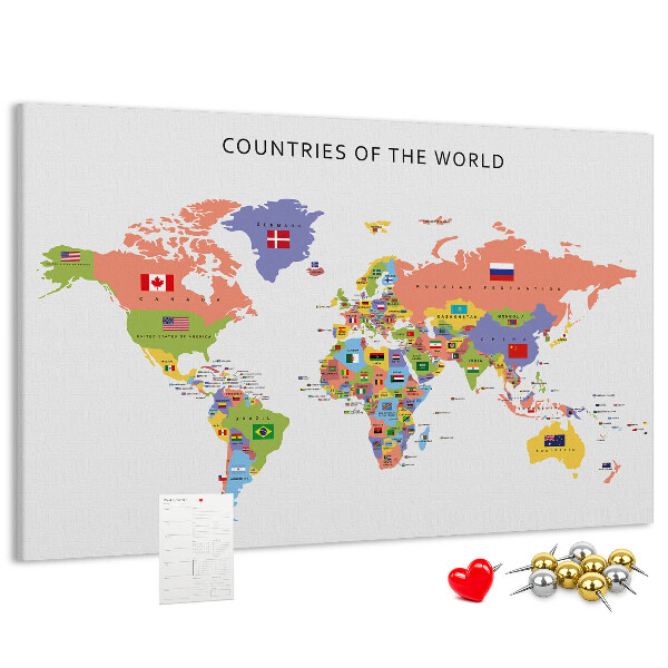 Cork board Flag map