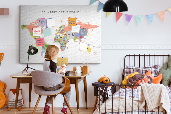 Cork board Flag map