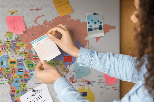 Cork board Flag map