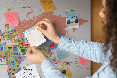 Cork board Flag map