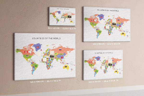 Cork board Flag map