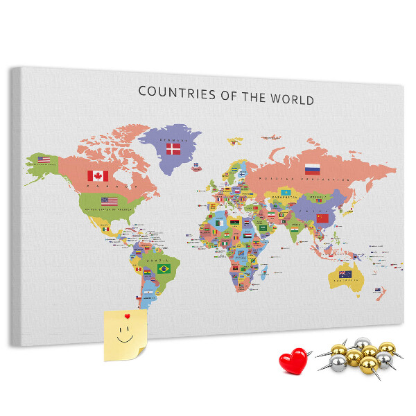 Cork board Flag map