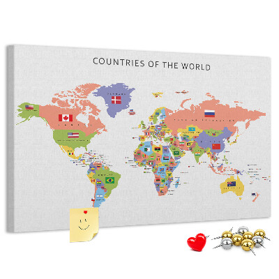 Cork board Flag map
