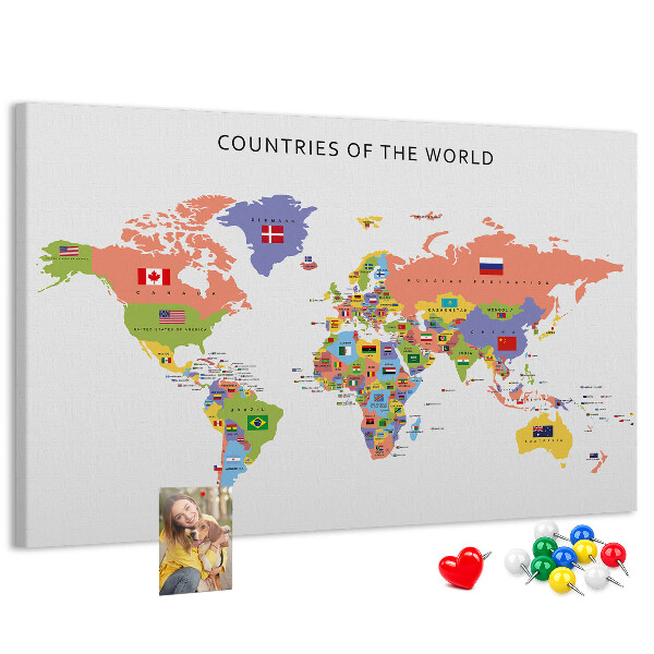 Cork board Flag map