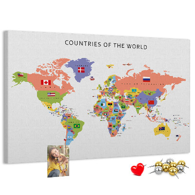 Cork board Flag map