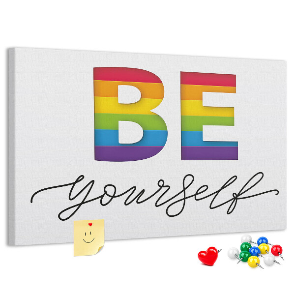 with Be yourself lettering