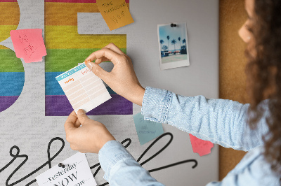 Cork memo board Be yourself lettering