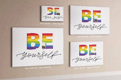 Cork memo board Be yourself lettering