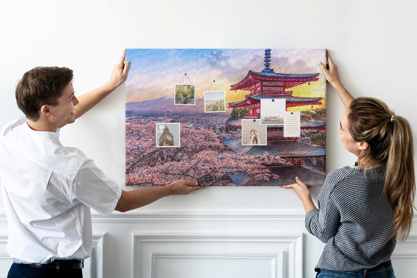 Cork display board Japanese architecture