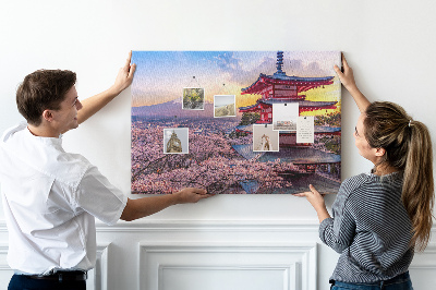 Cork display board Japanese architecture