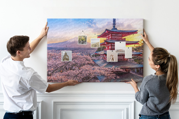 Cork display board Japanese architecture
