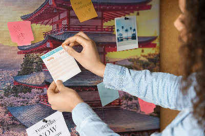 Cork display board Japanese architecture