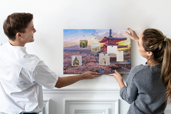 Cork display board Japanese architecture