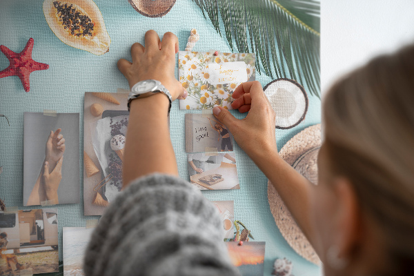 Cork board Summer composition