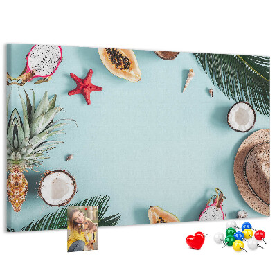 Cork board Summer composition