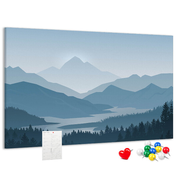 Cork display board Mountain landscape